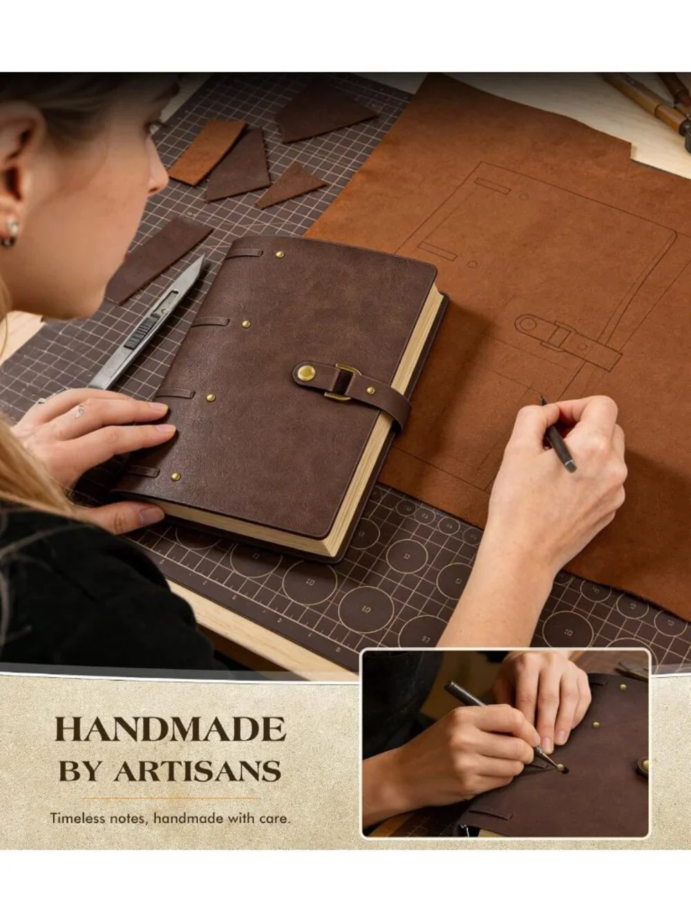 A6 Leather Journal Notebook - 5.3